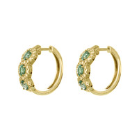 0.78 Ct.Tw. Alexandrite Natural Diamond Pave Earrings, 14K Yellow Gold Image