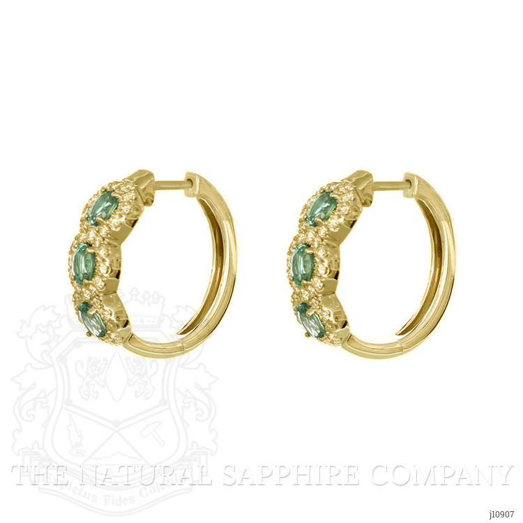 0.78 Ct.Tw. Alexandrite Natural Diamond Pave Earrings, 14K Yellow Gold