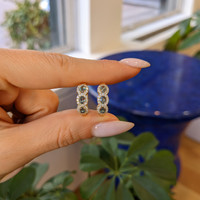 0.78 Ct.Tw. Alexandrite Natural Diamond Pave Earrings, 14K Yellow Gold Life Style