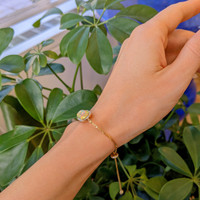 6.02 Ct.Tw. Opal Natural Diamond Pave Bracelet, 14K Yellow Gold Life Style