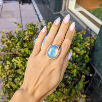 9.92 Ct. Opal Natural Diamond Antique Style Ring, 18K Yellow Gold Life Style