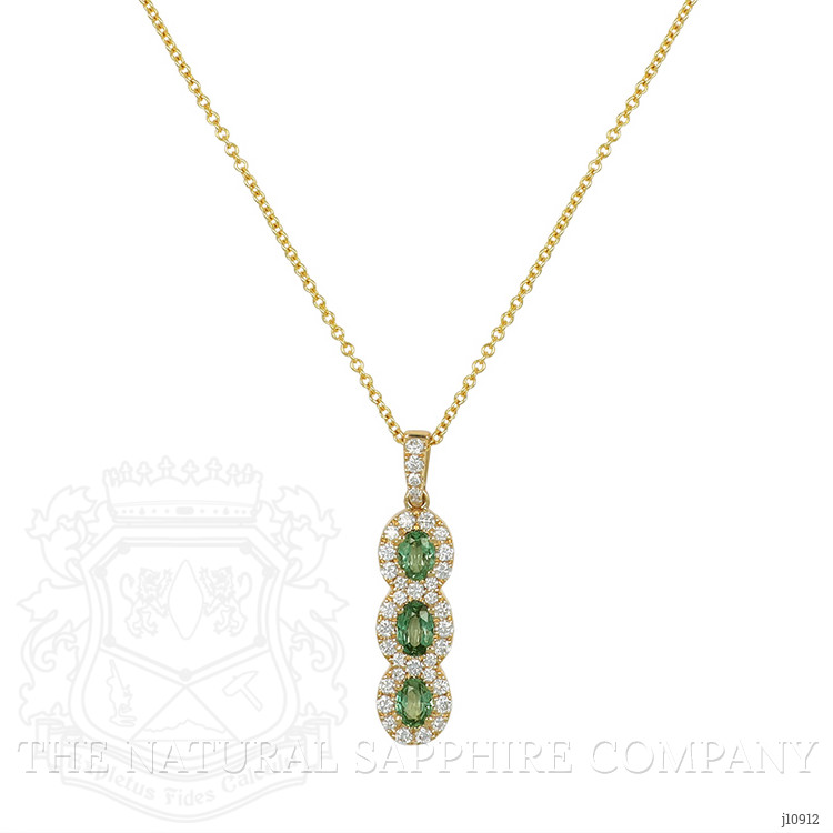 0.51 Ct. Alexandrite Natural Diamond Pave Pendant, 14K Yellow Gold