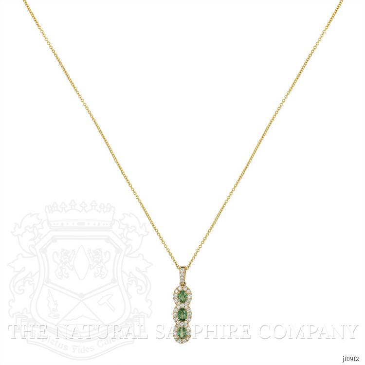 0.51 Ct. Alexandrite Natural Diamond Pave Pendant, 14K Yellow Gold