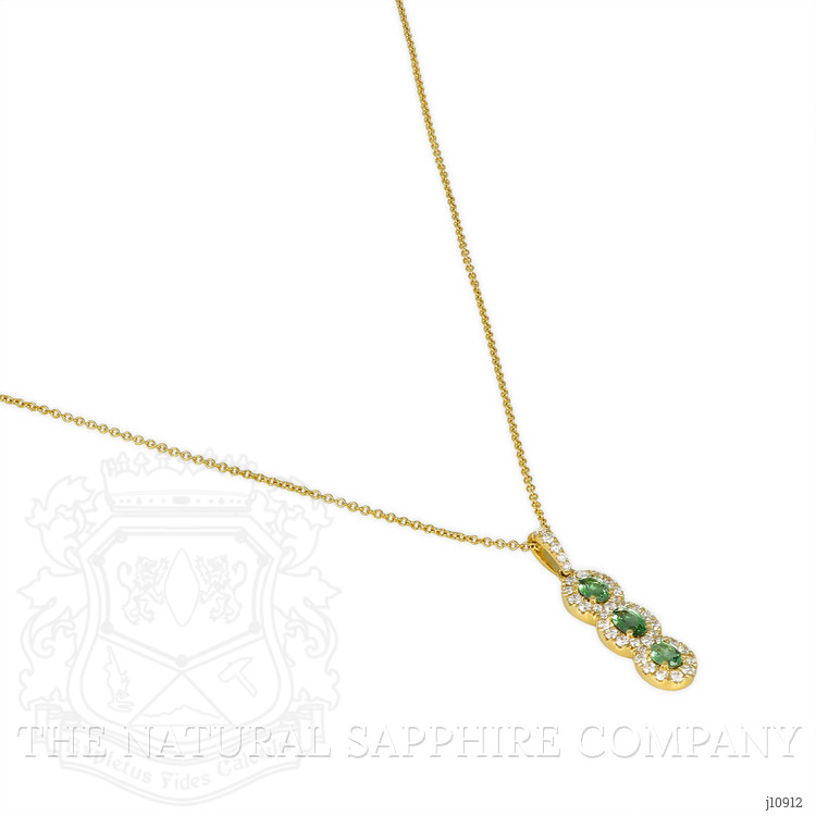 0.51 Ct. Alexandrite Natural Diamond Pave Pendant, 14K Yellow Gold