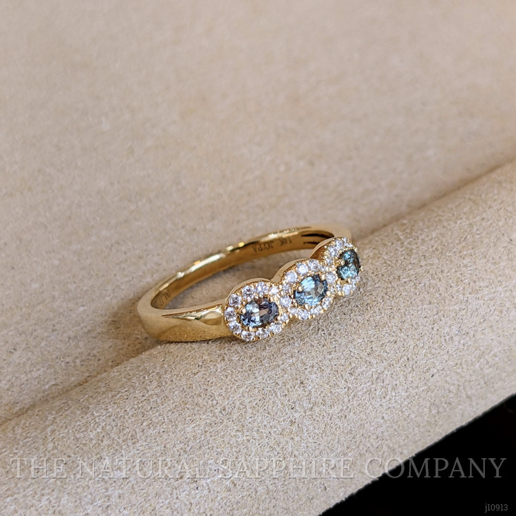 0.33 Ct. Alexandrite Natural Diamond Pave Ring, 14K Yellow Gold