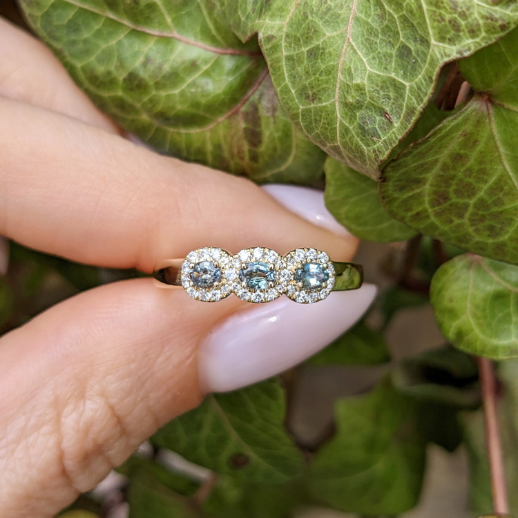 0.33 Ct. Alexandrite Natural Diamond Pave Ring, 14K Yellow Gold