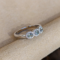 0.33 Ct. Alexandrite Natural Diamond Pave Ring, 14K White Gold Image