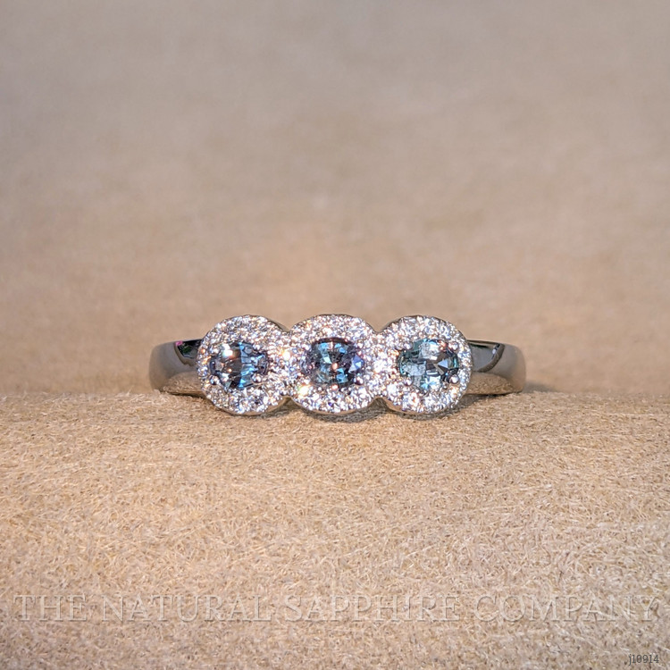 0.33 Ct. Alexandrite Natural Diamond Pave Ring, 14K White Gold