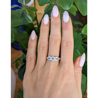 0.33 Ct. Alexandrite Natural Diamond Pave Ring, 14K White Gold Life Style