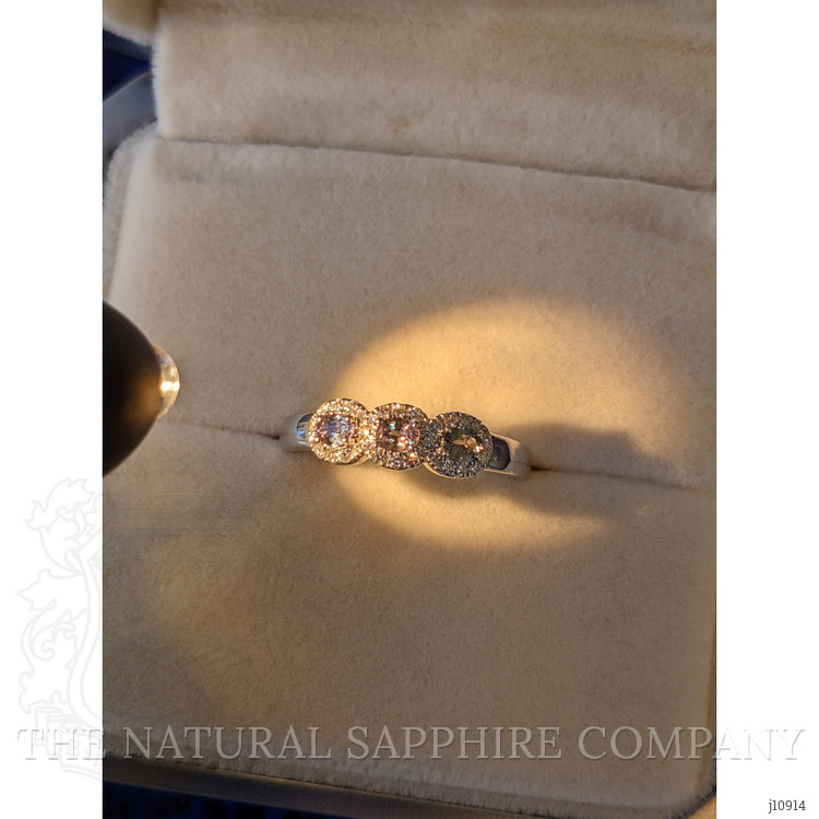 0.33 Ct. Alexandrite Natural Diamond Pave Ring, 14K White Gold