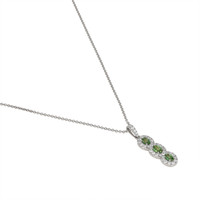 0.50 Ct. Alexandrite Natural Diamond Pave Pendant, 14K White Gold Image
