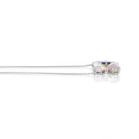 3.24 Ct. Opal Multi Stone Necklace, 14K White Gold Image