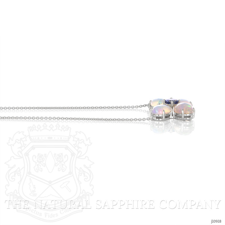 3.24 Ct. Opal Multi Stone Necklace, 14K White Gold