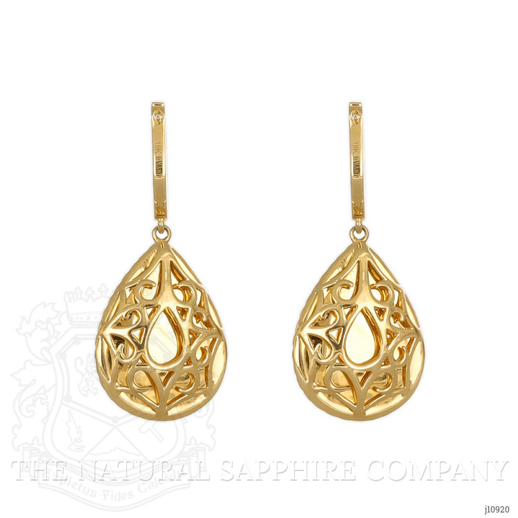 23.71 Ct.Tw. Opal Natural Diamond Pave Earrings, 18K Yellow Gold