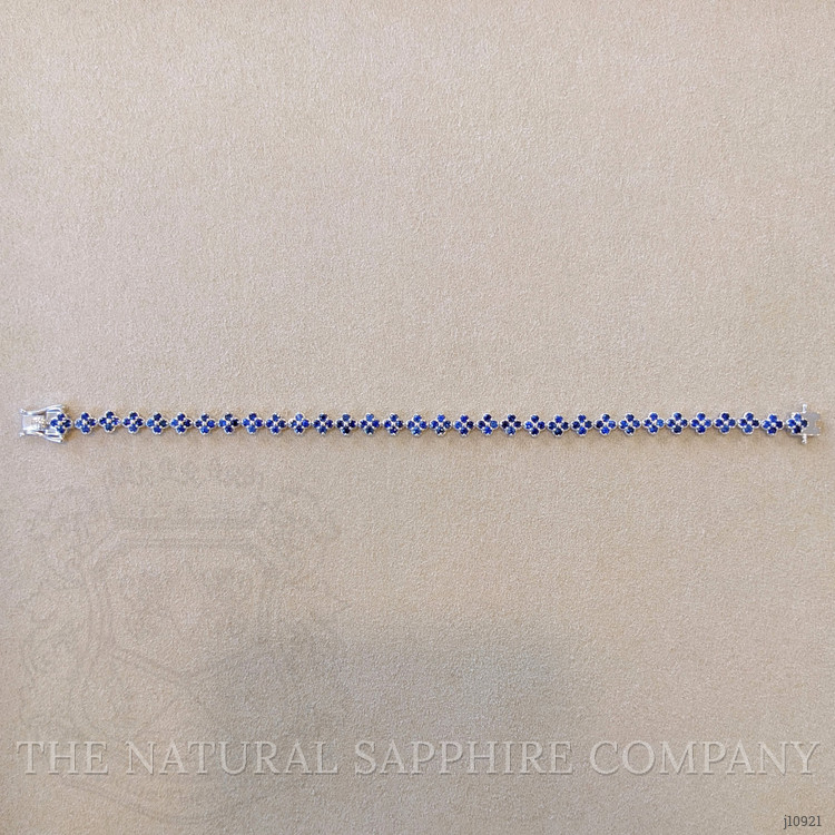 3.72 Ct.Tw. Blue Sapphire Pave Bracelet, 14K White Gold