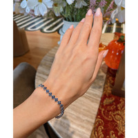 3.72&nbsp;Ct.Tw.Total Carat Weight Blue Sapphire Pave Bracelet, 14K White Gold Life Style