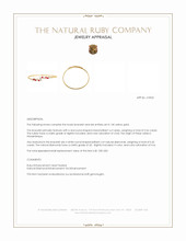 0.56 Ct.Tw.Total Carat Weight Ruby and Natural Diamond Bangle Bracelet, 14K Yellow Gold Appraisal