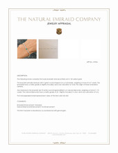 0.67 Ct.Tw.Total Carat Weight Emerald and Natural Diamond Tennis/Line Bracelet, 14K Yellow Gold Appraisal