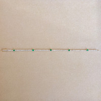 0.67 Ct.Tw.Total Carat Weight Emerald and Natural Diamond Tennis/Line Bracelet, 14K Yellow Gold Image