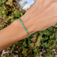 2.36 Ct.Tw. Emerald Tennis/Line Bracelet, 14K Yellow Gold Life Style