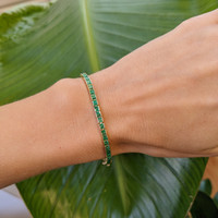 2.36 Ct.Tw. Emerald Tennis/Line Bracelet, 14K Yellow Gold Life Style