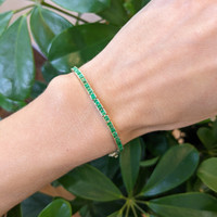 2.36 Ct.Tw. Emerald Tennis/Line Bracelet, 14K Yellow Gold Life Style