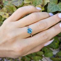 1.66 Ct. Greenish Blue Sapphire Solitaire Ring, Platinum 950 Life Style