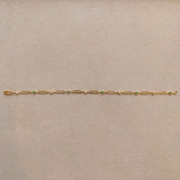 0.13 Ct.Tw. Emerald Natural Diamond Accent Stones Bracelet, 14K Yellow Gold Image