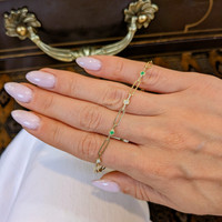 0.13 Ct.Tw. Emerald Natural Diamond Accent Stones Bracelet, 14K Yellow Gold Life Style