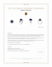 5.35 Ct. Blue Sapphire and Natural Diamond Antique Style Ring, 18K White Gold Appraisal