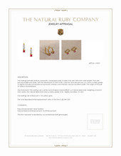 0.38 Ct.Tw. Ruby Natural Diamond Pave Earrings, 14K Yellow Gold Appraisal