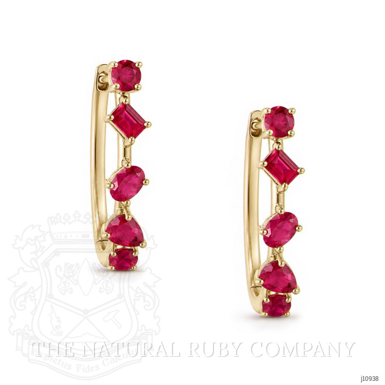 1.51 Ct.Tw. Ruby Accent Stones Earrings, 14K Yellow Gold