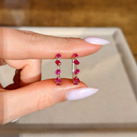 1.51 Ct.Tw. Ruby Accent Stones Earrings, 14K Yellow Gold Life Style
