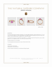 1.32 Ct. Pink Sapphire and Natural Diamond Three Stone Ring, 14K Rose Gold Appraisal