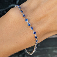 1.89 Ct.Tw. Sapphire 14K White Gold bracelet