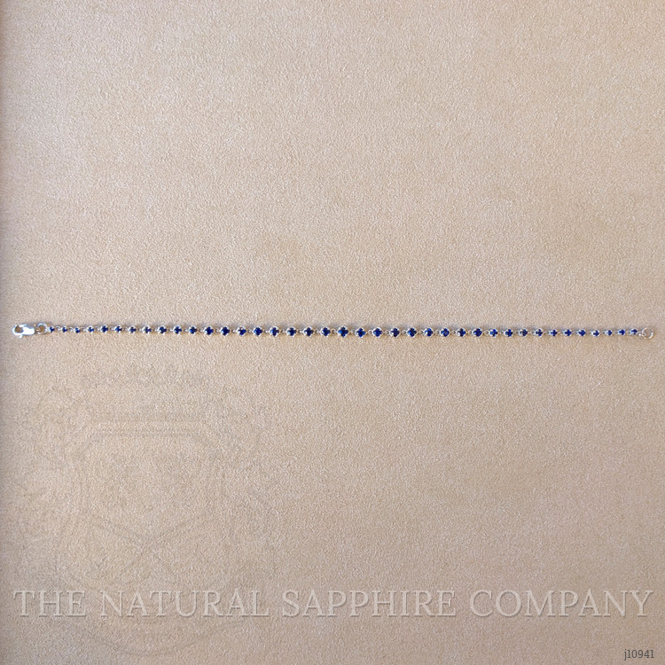 1.89 Ct.Tw. Blue Sapphire Tennis/Line Bracelet, 14K White Gold