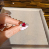 2.02 Ct. Ruby Natural Diamond Antique Style Ring, 18K White Gold Life Style