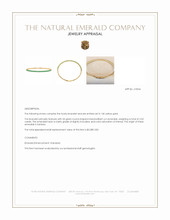 2.02 Ct.Tw.Total Carat Weight Emerald Bangle Bracelet, 14K Yellow Gold Appraisal