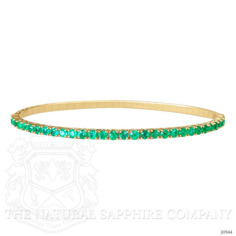 2.02 Ct.Tw. Emerald Bangle Bracelet, 14K Yellow Gold