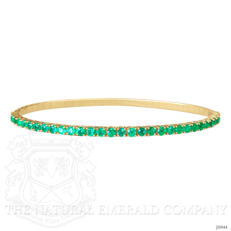 2.02 Ct.Tw. Emerald Bangle Bracelet, 14K Yellow Gold