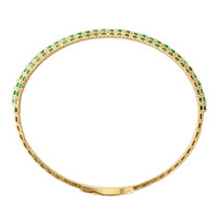 2.02 Ct.Tw. Emerald Bangle Bracelet, 14K Yellow Gold Image