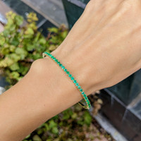 2.02 Ct.Tw. Emerald Bangle Bracelet, 14K Yellow Gold Life Style