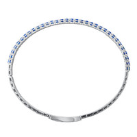 2.54 Ct.Tw. Blue Sapphire Bangle Bracelet, 14K White Gold Image