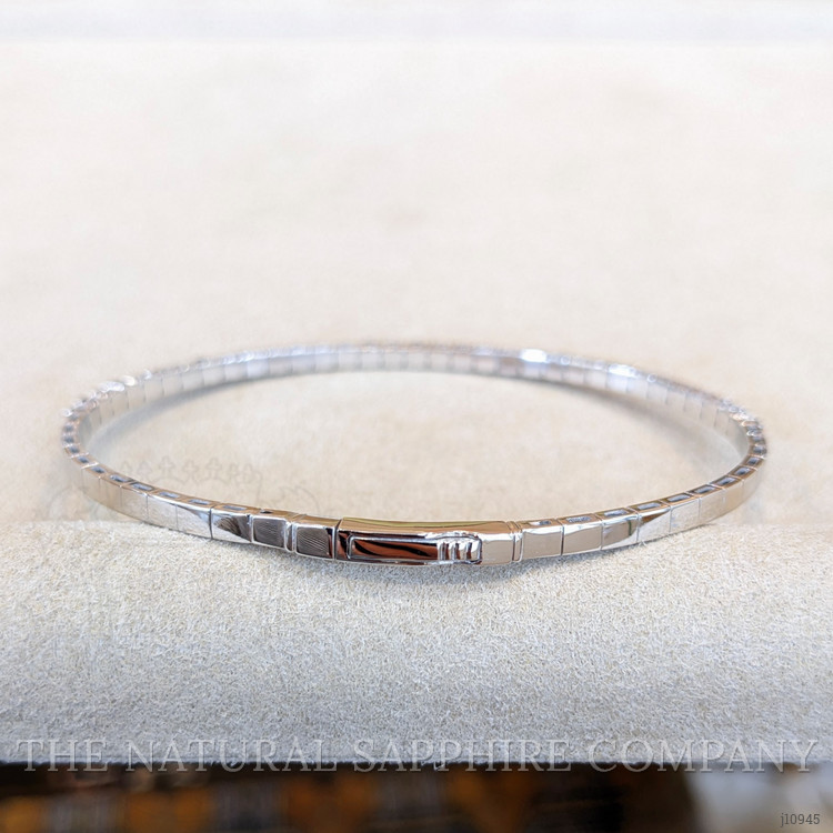 2.54 Ct.Tw. Blue Sapphire Bangle Bracelet, 14K White Gold