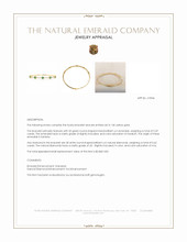 0.29 Ct.Tw.Total Carat Weight Emerald and Natural Diamond Bangle Bracelet, 14K Yellow Gold Appraisal