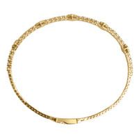 0.29 Ct.Tw. Emerald Natural Diamond Bangle Bracelet, 14K Yellow Gold Image