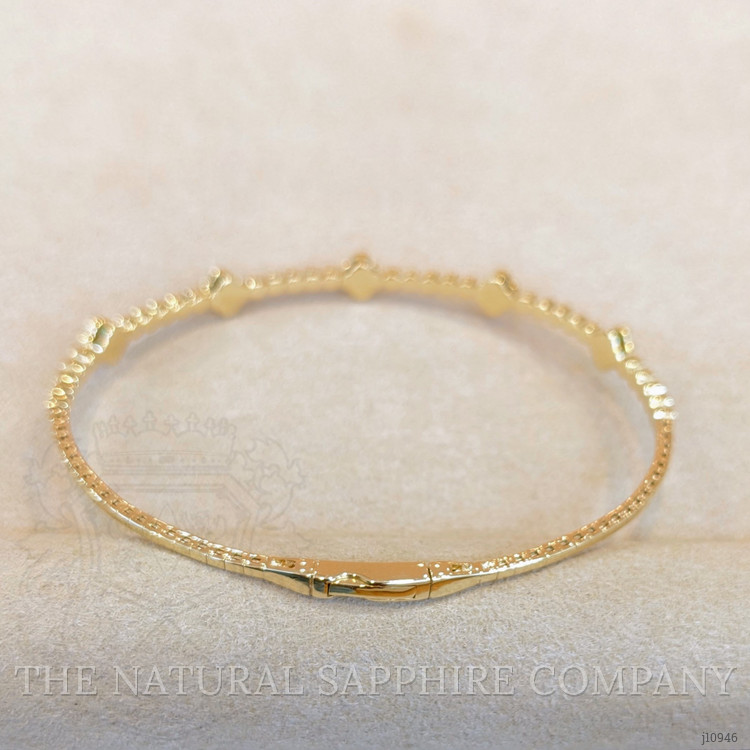 0.29 Ct.Tw. Emerald Natural Diamond Bangle Bracelet, 14K Yellow Gold