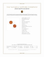 2.34 Ct.Tw.Total Carat Weight Orange Sapphire Studs Earrings, 14K White Gold Scan Report