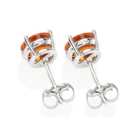 2.34 Ct.Tw. Orange Sapphire Studs Earrings, 14K White Gold Image