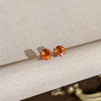 2.34 Ct.Tw. Orange Sapphire Studs Earrings, 14K White Gold Life Style